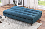 Homelegance 9560BU-3CL Winston porter Mackay blue textured fabric futon sofa folding back