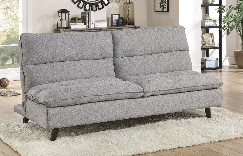 Homelegance 9560GY-3CL Winston porter Mackay gray textured fabric futon sofa folding back