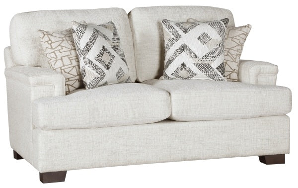 Homelegance 9603CR-2PC 2 pc Orson cream chenille fabric sofa and love seat set with set back arms