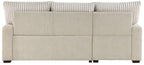 Homelegance 9605BE-2LCRL 2 pc Gallatin beige boucle / corduroy fabric sectional sofa pop up sleep area storage chaise