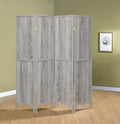 Coaster 961415 Williston forge carrasquillo 4 panel driftwood gray finish wood frame room divider shoji screen