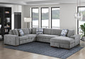 9624GY*42LRC 4 pc Waitsfield light grey chenille textured fabric sectional sofa with storage chaise and sleep area right chaise