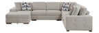 9624TP*42RLC 4 pc Waitsfield taupe chenille textured fabric sectional sofa with storage chaise and sleep area left chaise
