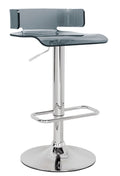 Acme 96261 Rania gray acrylic seat chrome base adjustable height bar stool