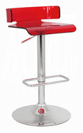Acme 96262 Rania red acrylic seat chrome base adjustable height bar stool