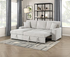Homelegance 9633MNB-2LC2R 2 pc Marsh grey corduroy fabric sectional sofa pop up sleep area storage chaise