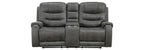 Homelegance 9634DGY-SL 2 pc Hazen dark grey polished microfiber fabric sofa and love seat set with recliner ends cup console