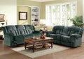 Homelegance 9636CC-2PC 2 pc laurelton charcoal champion fabric double reclining sofa and love seat set