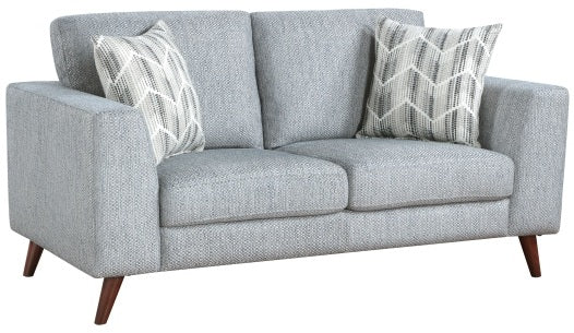 Homelegance 9644BGY-2PC 2 pc Broadway grey chenille fabric mid-century modern sofa and love seat set