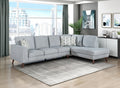 Homelegance 9644BGY-23L5R 2 pc Broadway grey chenille fabric mid-century modern sectional sofa with chaise