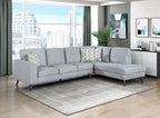 Homelegance 9644BGY-23L5R 2 pc Broadway grey chenille fabric mid-century modern sectional sofa with chaise