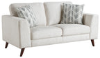 Homelegance 9644SVE-2PC 2 pc Broadway silver cloud chenille fabric mid-century modern sofa and love seat set