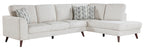 Homelegance 9644SVE-23L5R 2 pc Broadway silver cloud chenille fabric mid-century modern sectional sofa with chaise