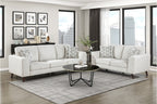 Homelegance 9644SVE-2PC 2 pc Broadway silver cloud chenille fabric mid-century modern sofa and love seat set
