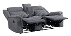 Homelegance 9646GRY-SL 2 pc Dean grey polished microfiber fabric sofa and love seat set recliner ends console on loveseat