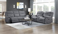 Homelegance 9646GRY-SL 2 pc Dean grey polished microfiber fabric sofa and love seat set recliner ends console on loveseat
