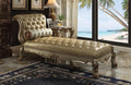 Acme 96489 Dresden ii gold patina finish wood gold faux leather chaise lounger