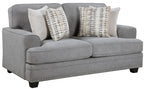 Homelegance Bradford Grey Chenille Sofa and Love Seat Set with Set-Back Arms – 9648GY-2PC