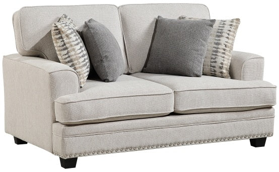 Homelegance Bradford Sand Chenille Sofa and Love Seat Set with Set-Back Arms – 9648SN-2PC