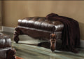 Acme 96538 Versailles cherry oak finish wood two tone dark brown faux leather bench