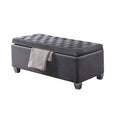 Acme 96546 Rosdorf park salvador rebekah grey velvet fabric tufted bedroom entry storage bench