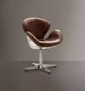 Acme 96553 Brancaster II retro brown top grain leather and aluminum accent chair