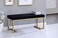 Acme 96595 Boice champagne metal black fabric cushion footstool bedroom bench