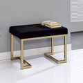 Acme 96597 Boice champagne metal frame and black fabric bedroom accent bench