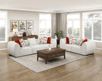 Homelegance 9669CN-73CR4AC  7 pc Traverse beige teddy bear boucle fabric modular sectional sofa rounded arms