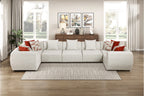 Homelegance 9669CN-73CR4AC  7 pc Traverse beige teddy bear boucle fabric modular sectional sofa rounded arms