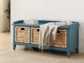 Acme 96761 Red barrel studio aastha teal finish wood bedroom entry storage bench with basket look drawers