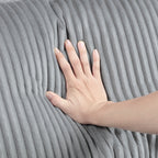 Homelegance 9688GY-63CR2ACOT  6 pc Robstown grey textured microfiber fabric modular sectional sofa with ottoman and wood legs