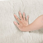 Homelegance 9688NBE-63CR2ACOT  6 pc Robstown beige textured microfiber fabric modular sectional sofa with ottoman and wood legs