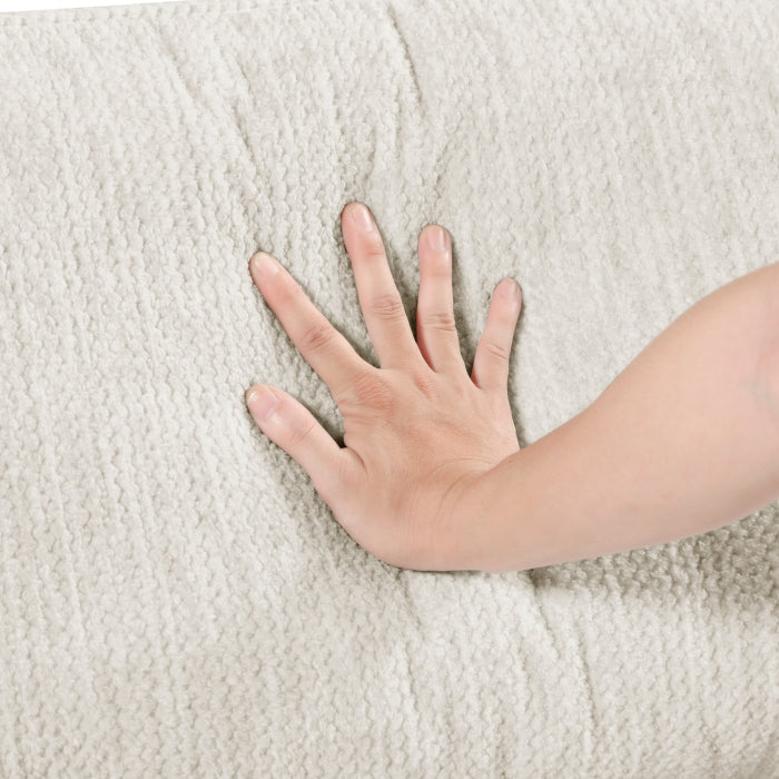 Homelegance 9688NBE-63CR2ACOT  6 pc Robstown beige textured microfiber fabric modular sectional sofa with ottoman and wood legs