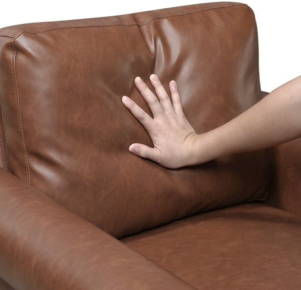 Homelegance 9690CHC-SL 2 pc Hector chocolate brown faux leather sofa and love seat set rounded arms