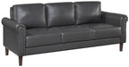 Homelegance Hector Dark Grey Faux Leather Sofa and Love Seat Set with Rounded Arms – 9690DGY-SL