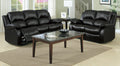 Homelegance 9700BLK-2PC 2 pc cranley black bonded leather match double reclining sofa and love seat set