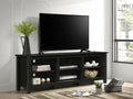 97013 Benito black finish wood entertainment center TV stand open shelves