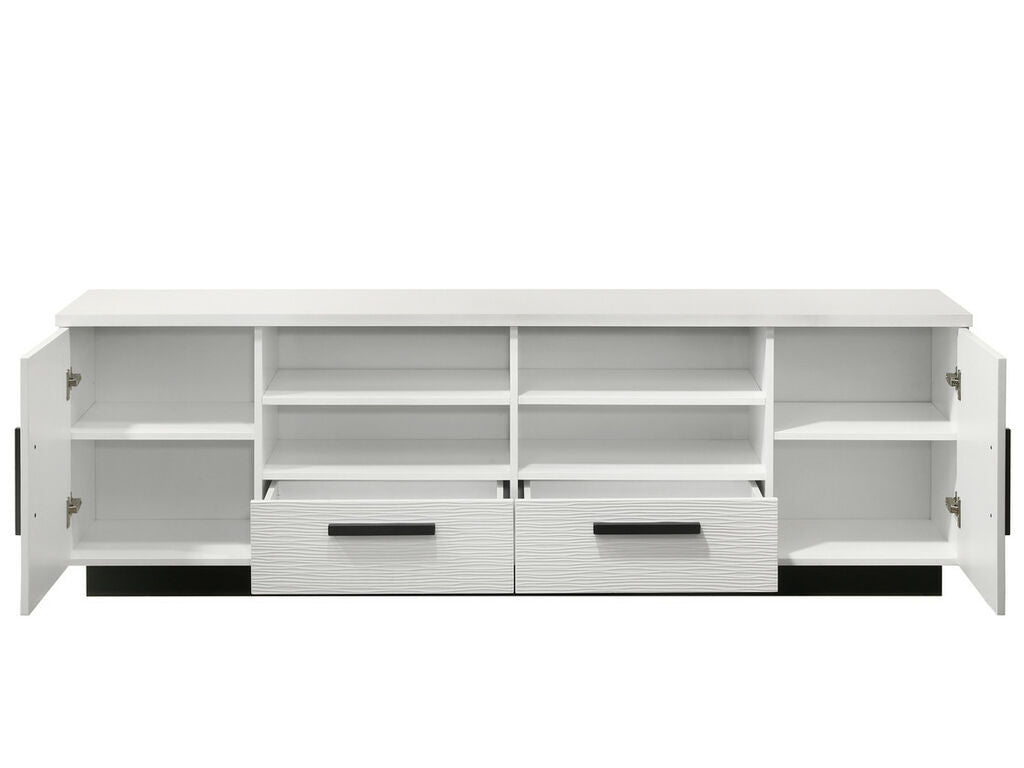 Matilda White Wavy Front TV Stand with Drawers and Cabinets – 97030