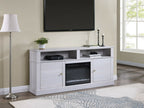 97031 Lucifer 70" wide white walnut finish wood LED accents electric fireplace with color change LED