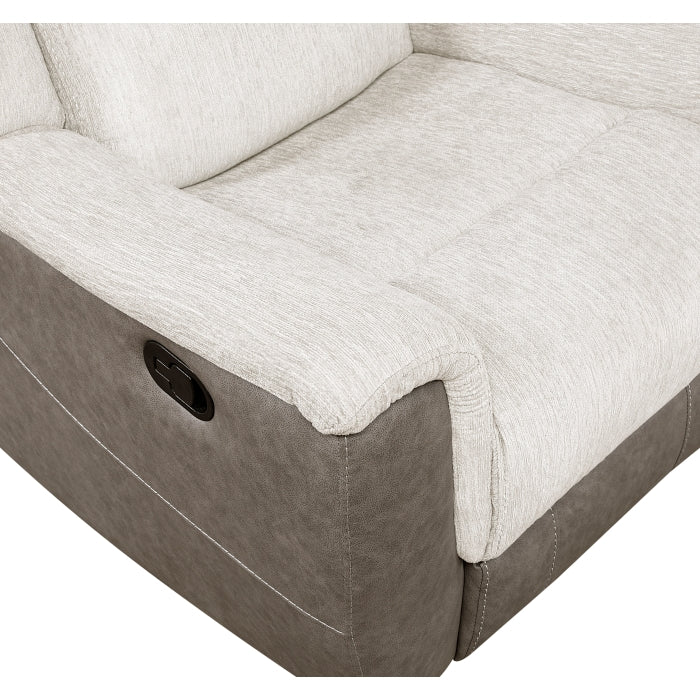 Homelegance 9703BE-2PC 2 pc Harriette two tone beige fabric upholstered double reclining sofa and love seat set with console