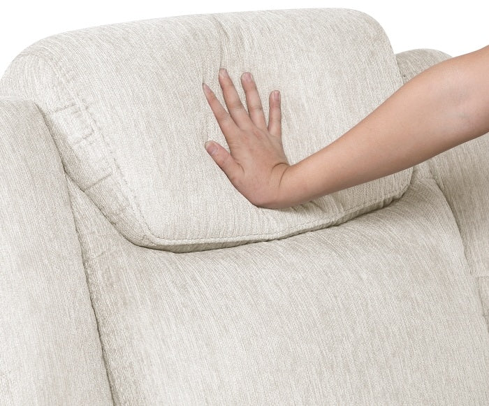 Homelegance 9703BE-2PC 2 pc Harriette two tone beige fabric upholstered double reclining sofa and love seat set with console