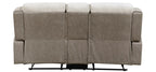 Homelegance 9703BE-2PC 2 pc Harriette two tone beige fabric upholstered double reclining sofa and love seat set with console