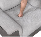 Homelegance 9703GY-2PC 2 pc Harriette two tone grey fabric upholstered double reclining sofa and love seat set with console