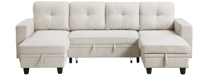Homelegance Morian Beige Boucle Double Chaise Sectional Sofa – 9705BE-42AVC