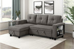 Homelegance Morian Dark Brown Boucle Sectional Sofa Reversible Storage Chaise – 9705DB-32AVC