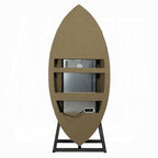 Acme 97195 Brancaster aluminum riveted finish vintage brown top grain leather wine cooler cabinet