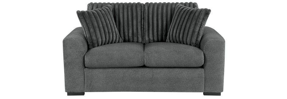 Homelegance 9720DG-SL 2 pc Holleman dark gray textured fabric sofa and love seat set