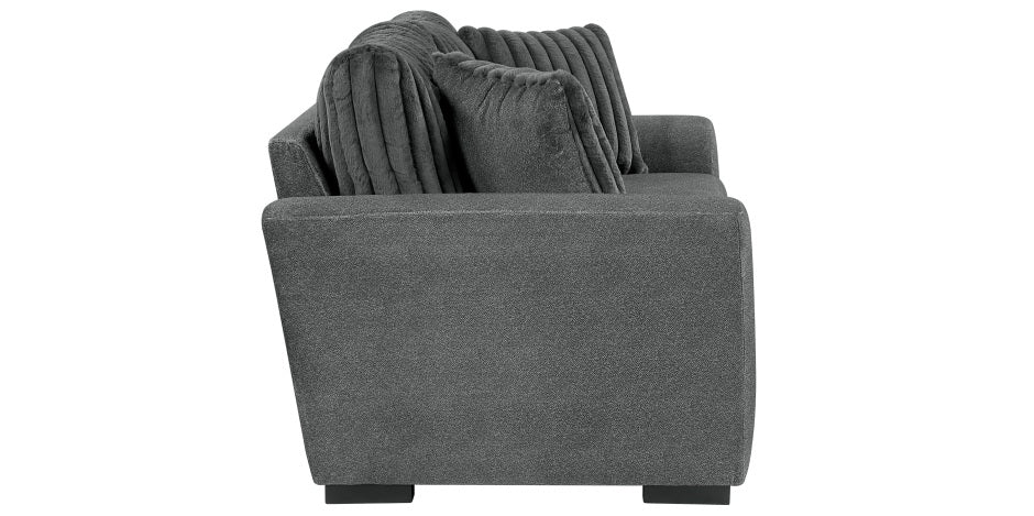Homelegance 9720DG-SL 2 pc Holleman dark gray textured fabric sofa and love seat set