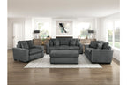 Homelegance 9720DG-SL 2 pc Holleman dark gray textured fabric sofa and love seat set